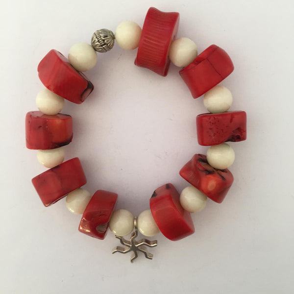 Buy Online Red Coral Bracelet 7 MM @ Best Price